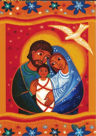 Carte de voeux chrétienne : Sainte Famille